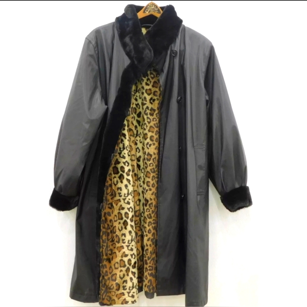 American Bazaar Designer Women Trench Coat W/ Faux Fur Lining Small
